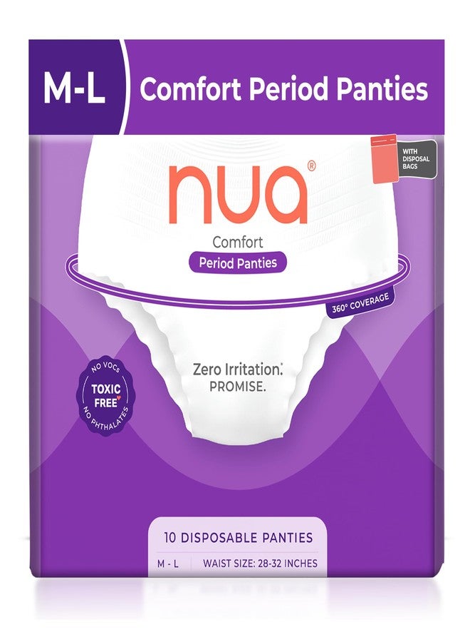 Nua 360° Comfort Period Panty, 10 M-L Pants | Leakproof Disposable Panty for Heavy Flow & Postpartum | 4x Comfort, Rash-Free, Seamless | Dermatologically Tested, 100% Toxic-Free - Image 1